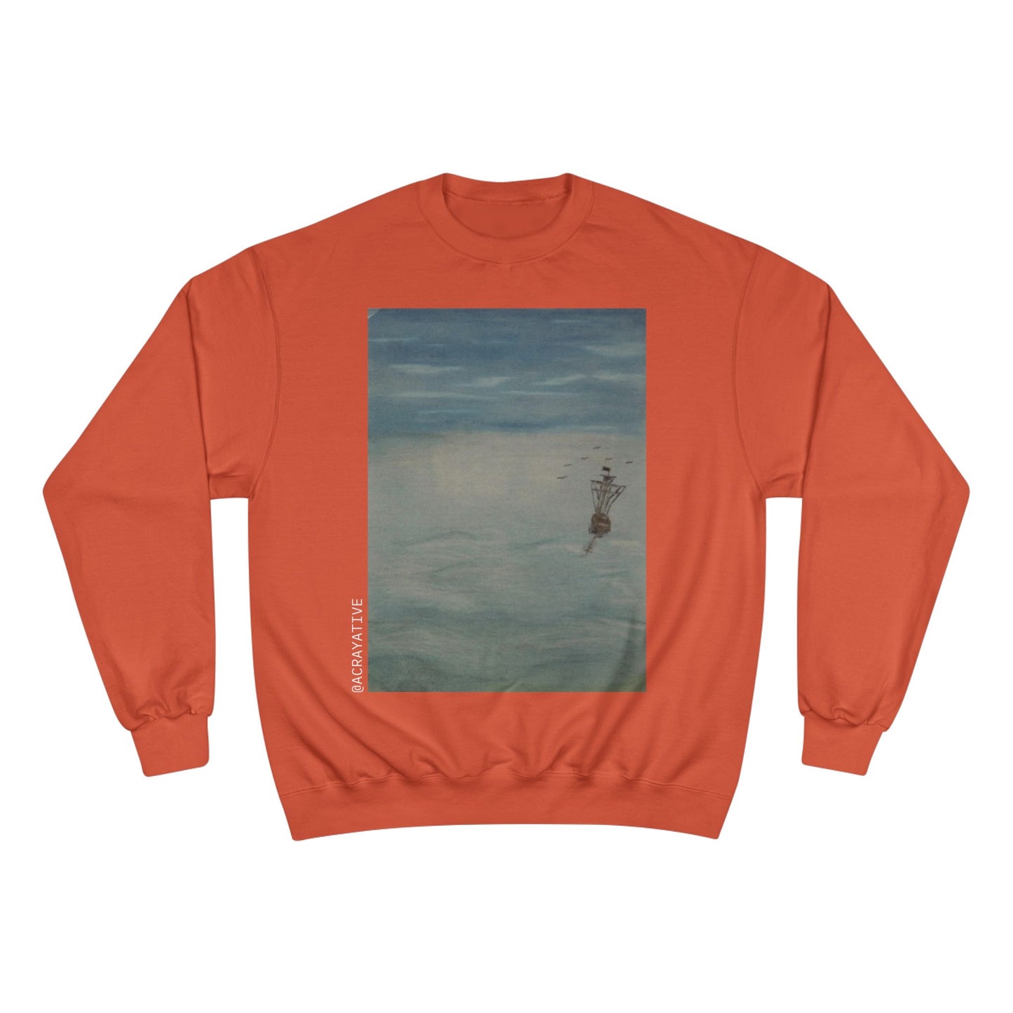 🌊 The Tale Unknown – CODING AESTHETIC X ACRayative “Serene Waters” Champion® Sweatshirt | Cozy Art-Inspired Apparel for Nature Lovers & Everyday Comfort