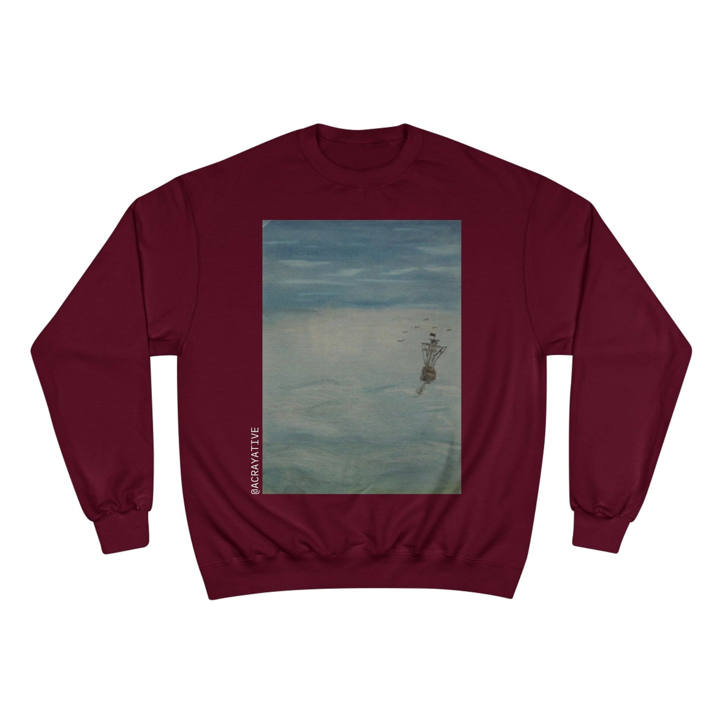 🌊 The Tale Unknown – CODING AESTHETIC X ACRayative “Serene Waters” Champion® Sweatshirt | Cozy Art-Inspired Apparel for Nature Lovers & Everyday Comfort