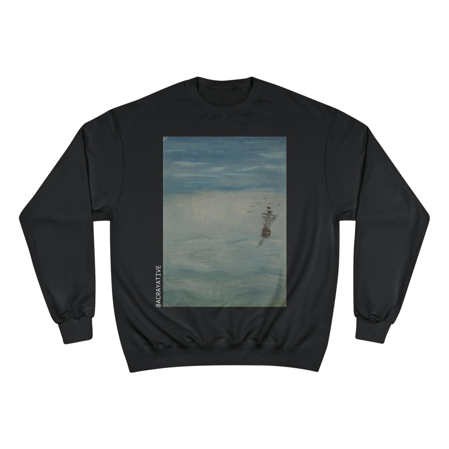 🌊 The Tale Unknown – CODING AESTHETIC X ACRayative “Serene Waters” Champion® Sweatshirt | Cozy Art-Inspired Apparel for Nature Lovers & Everyday Comfort