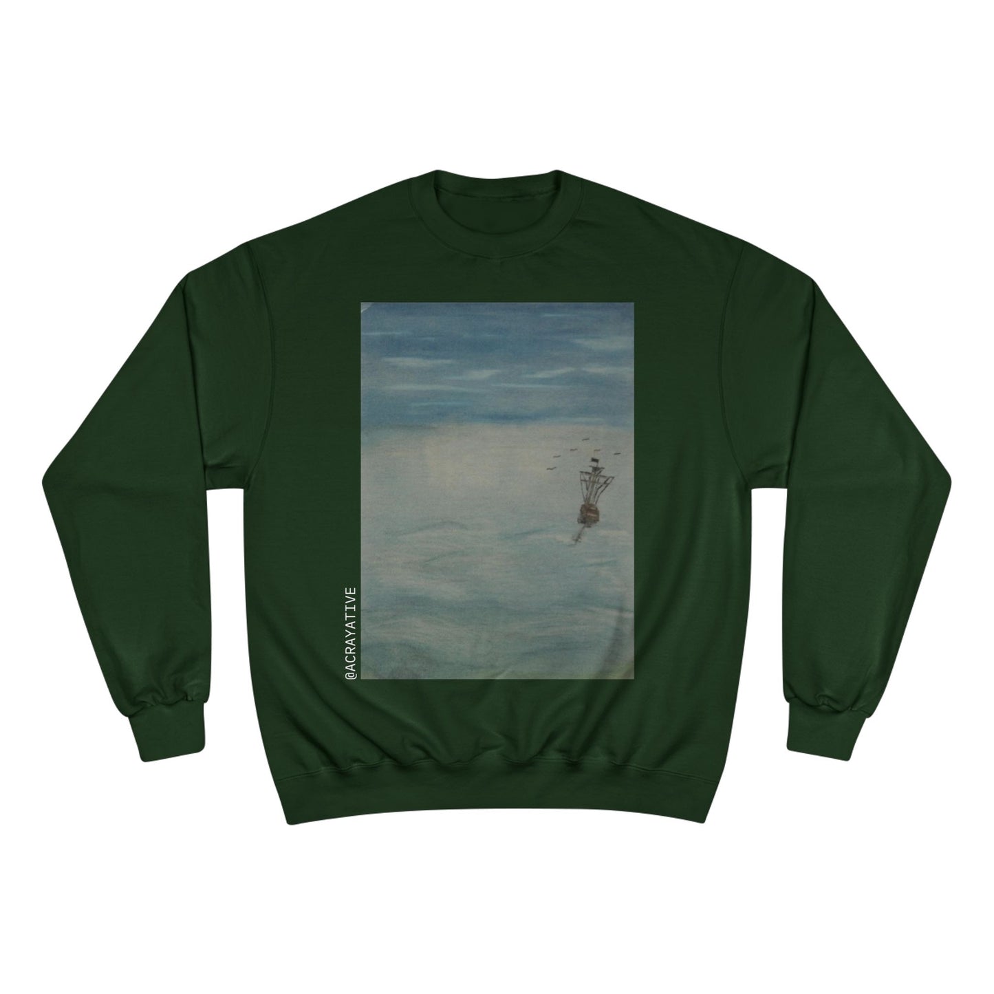 🌊 The Tale Unknown – CODING AESTHETIC X ACRayative “Serene Waters” Champion® Sweatshirt | Cozy Art-Inspired Apparel for Nature Lovers & Everyday Comfort