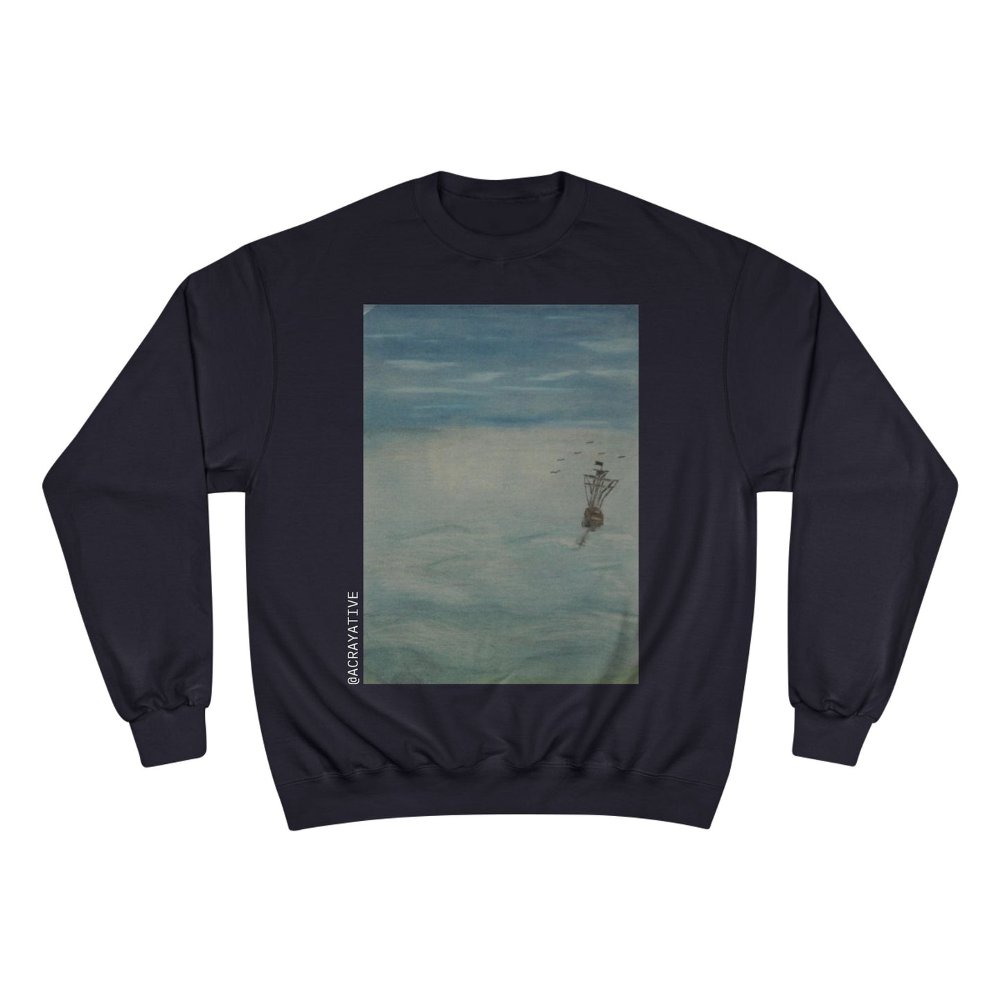 🌊 The Tale Unknown – CODING AESTHETIC X ACRayative “Serene Waters” Champion® Sweatshirt | Cozy Art-Inspired Apparel for Nature Lovers & Everyday Comfort